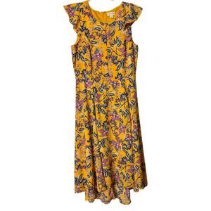 Maison Jules Dress, Size 8, Yellow Floral Like New